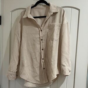 Amazon Women's Cream Button Down Shirt